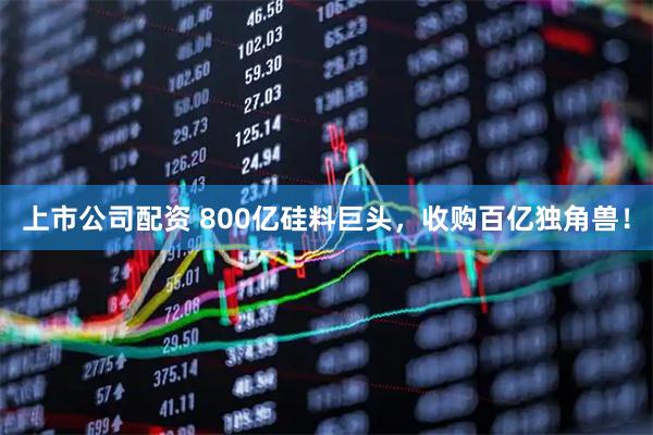 上市公司配资 800亿硅料巨头，收购百亿独角兽！